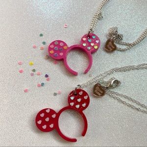 Choice of (1) Ritzee Rebel Mouse Ears Necklace - Iridescent Hearts